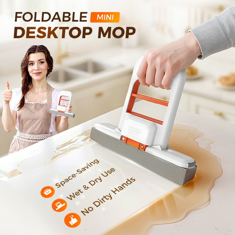 ✨ Foldable Mini Mop — No-Mess Squeeze, Wipes Any Surface