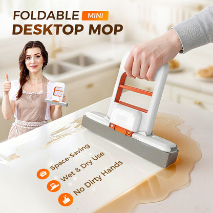 ✨ Foldable Mini Mop — No-Mess Squeeze, Wipes Any Surface
