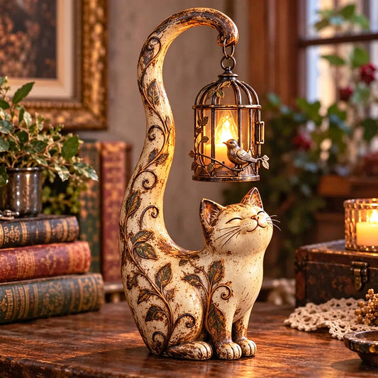 🐈‍⬛vintage Cat Lantern Sculpture Lamp - A Little Guardian Of Warmth, Memories & Cozy Corners✨
