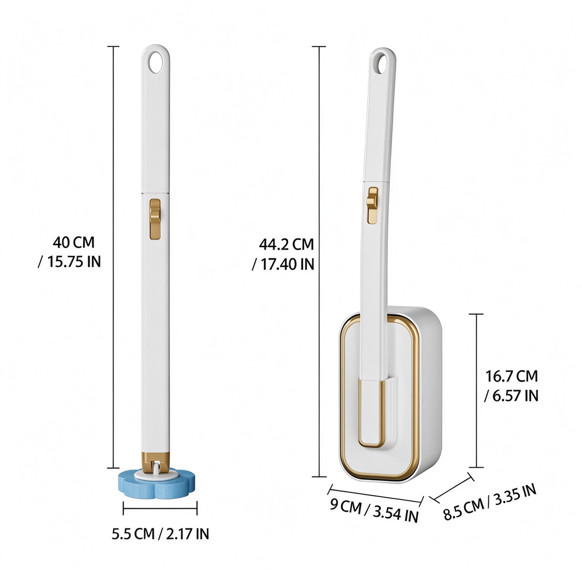 Wall-Mounted Disposable Toilet Brush Set