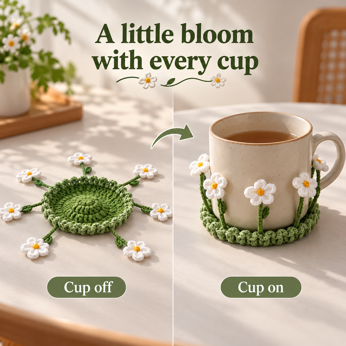 🌸 Blooming Crochet Coaster