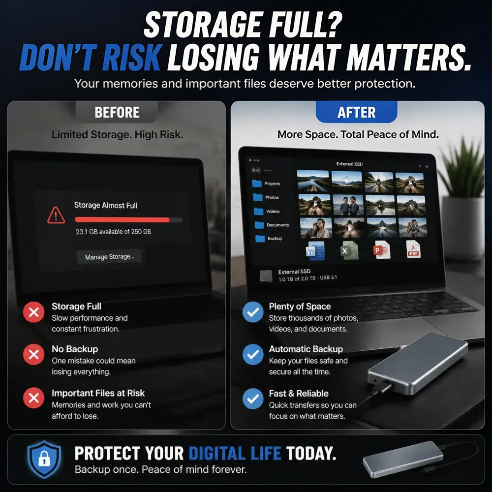Portable External SSD – Protect Your Photos, Videos & Important Files