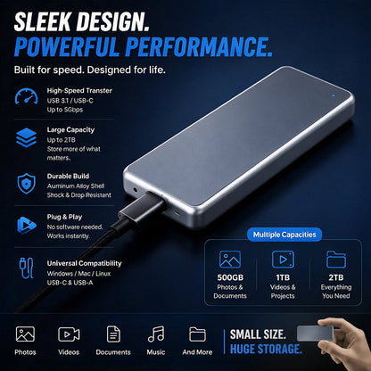 Portable External SSD – Protect Your Photos, Videos & Important Files