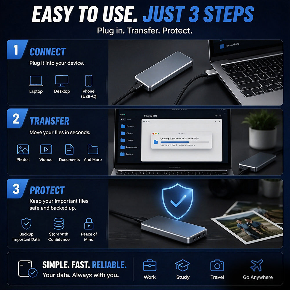 Portable External SSD – Protect Your Photos, Videos & Important Files