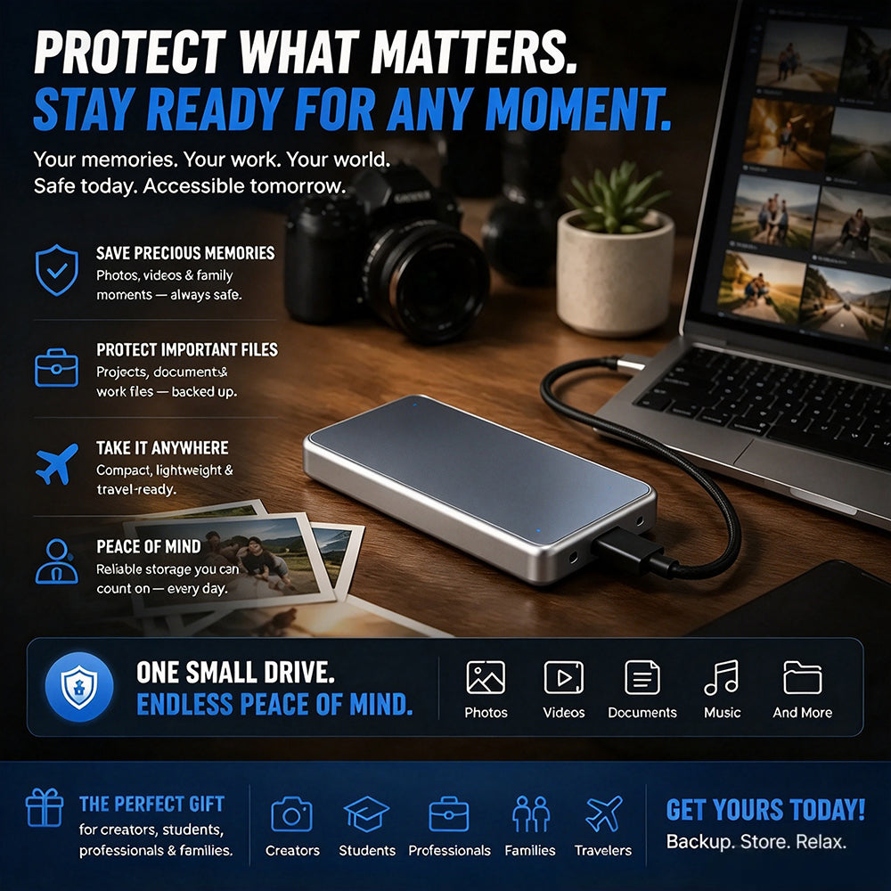 Portable External SSD – Protect Your Photos, Videos & Important Files