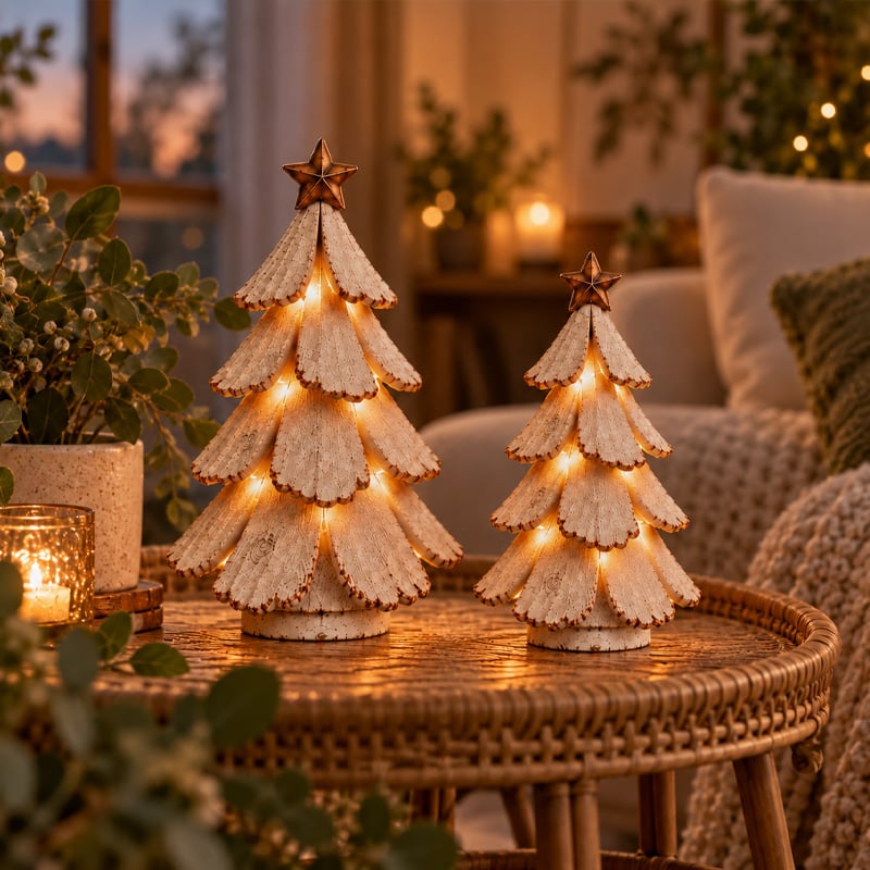 Vintage Lighted Christmas Tree Figurine