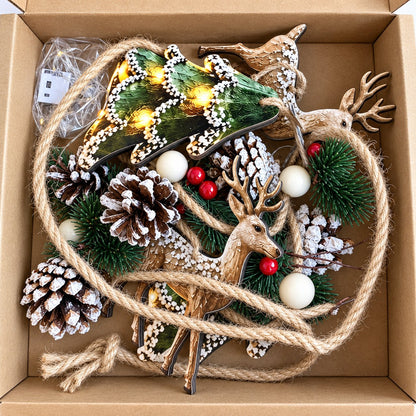 🎄Lighted Woodland Christmas Garland🦌