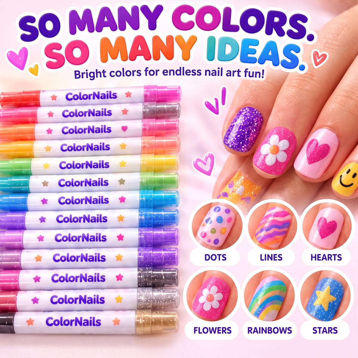 Nail Art Markers – 12-Colour Pens for DIY Nail Art & Manicures
