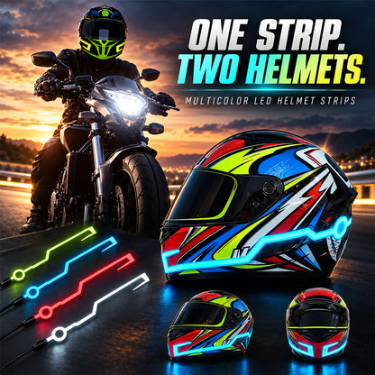 Motorcycle Helmets - 0.5mm Bicycle Helmet Strip LED Helmet Light Flexible Safety Sticker Rechargeable LED Helmet Strip for Riding, Night Visibility, Motorcycling, Cycling
