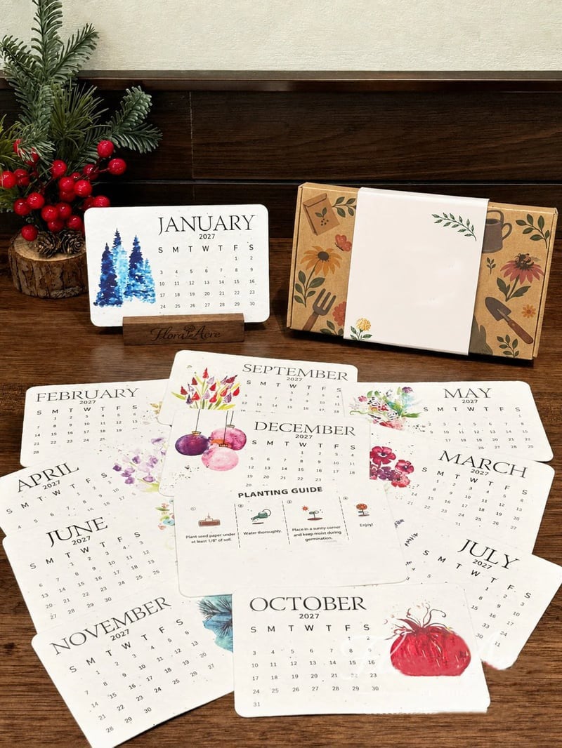 🌱The 2027 Living Botanical Desk Calendar | Zero-Waste Hand-Painted Art Edition