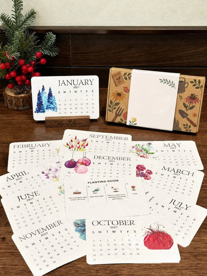 🌱The 2027 Living Botanical Desk Calendar | Zero-Waste Hand-Painted Art Edition