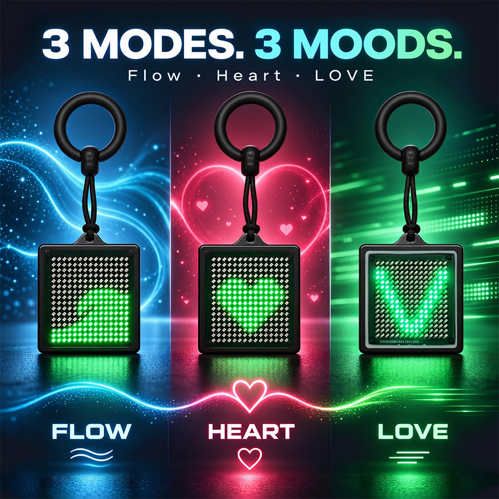 TYII™ FLOW – Interactive Pixel Keychain with Flowing Light Effects