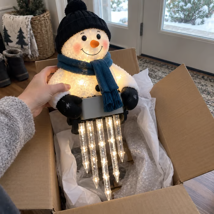 ⛄ WinterGlow Snowman Icicle Light Decor
