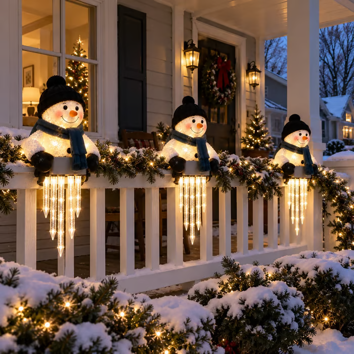 ⛄ WinterGlow Snowman Icicle Light Decor