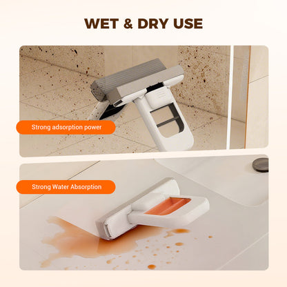 ✨ Foldable Mini Mop — No-Mess Squeeze, Wipes Any Surface