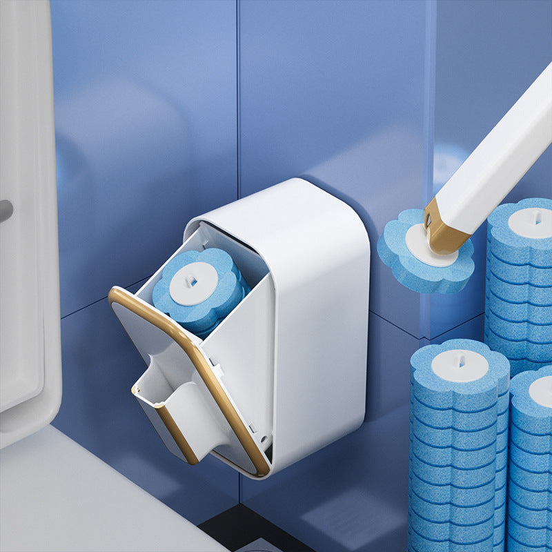 Wall-Mounted Disposable Toilet Brush Set