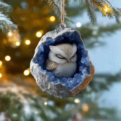 🎄 Woodland Geode Animal Ornaments – Tiny Christmas Friends Hidden in Crystal Magic