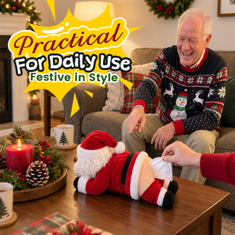 🎅 Hilarious Santa Claus Rear Tissue Box Cover 🍑
