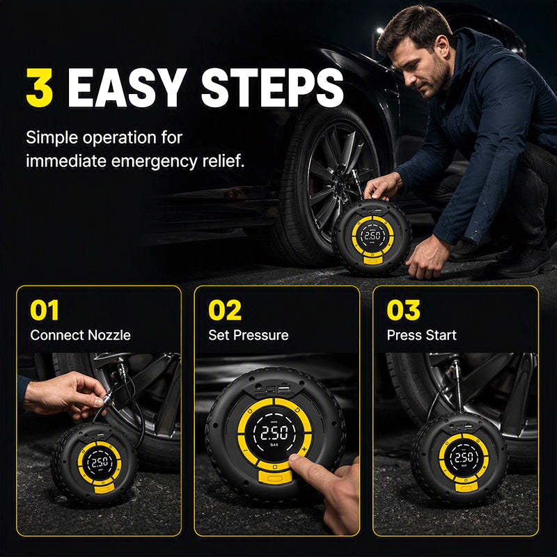 ⏳🔥LIMITED-TIME 50% OFF! ⏰ 2-in-1 Jump Starter + Tire Inflator 🔋 — Powerful, Compact and Reliable Portable Air Compressor ⚡ Ideal for Roadside Emergencies 🛠️
