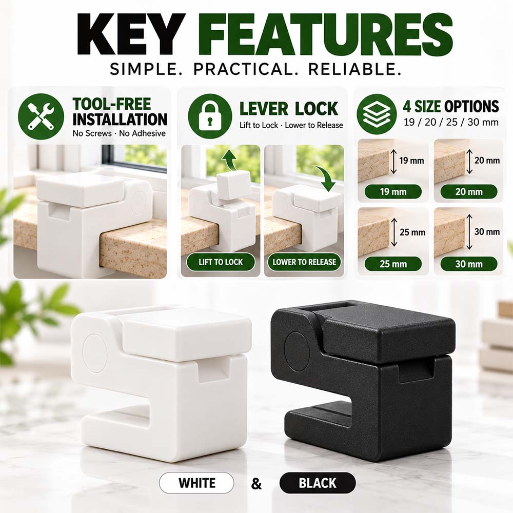 Portable Window Restrictor – Simple Window Stopper for Secure Ventilation & Fresh Air