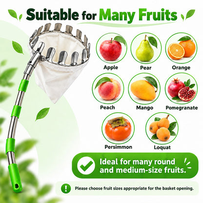 📢📢50% OFF !! ⏰Fruit Picker Head Basket – Durable Design, Easy Attach & Perfect for Reaching High Branches Without a Ladder 🌳