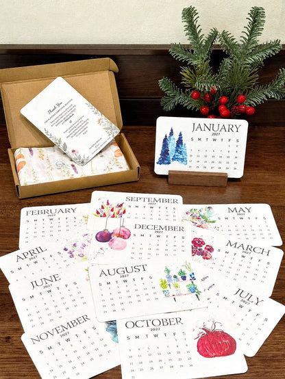 🌱The 2027 Living Botanical Desk Calendar | Zero-Waste Hand-Painted Art Edition