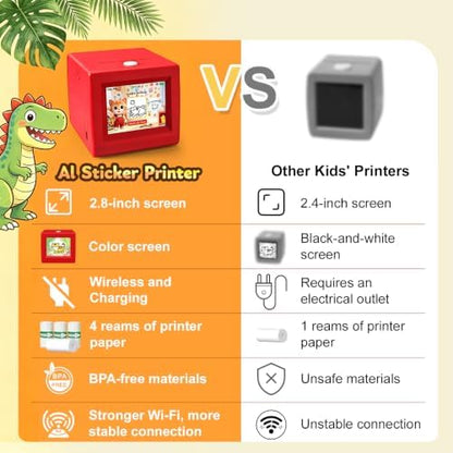AI Voice Sticker Printer for Kids – Inkless Portable Mini Sticker Maker