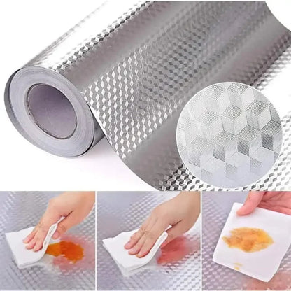 🔥Kitchen Wallpaper Oil Proof Sticker Aluminum Foil Backsplash Self