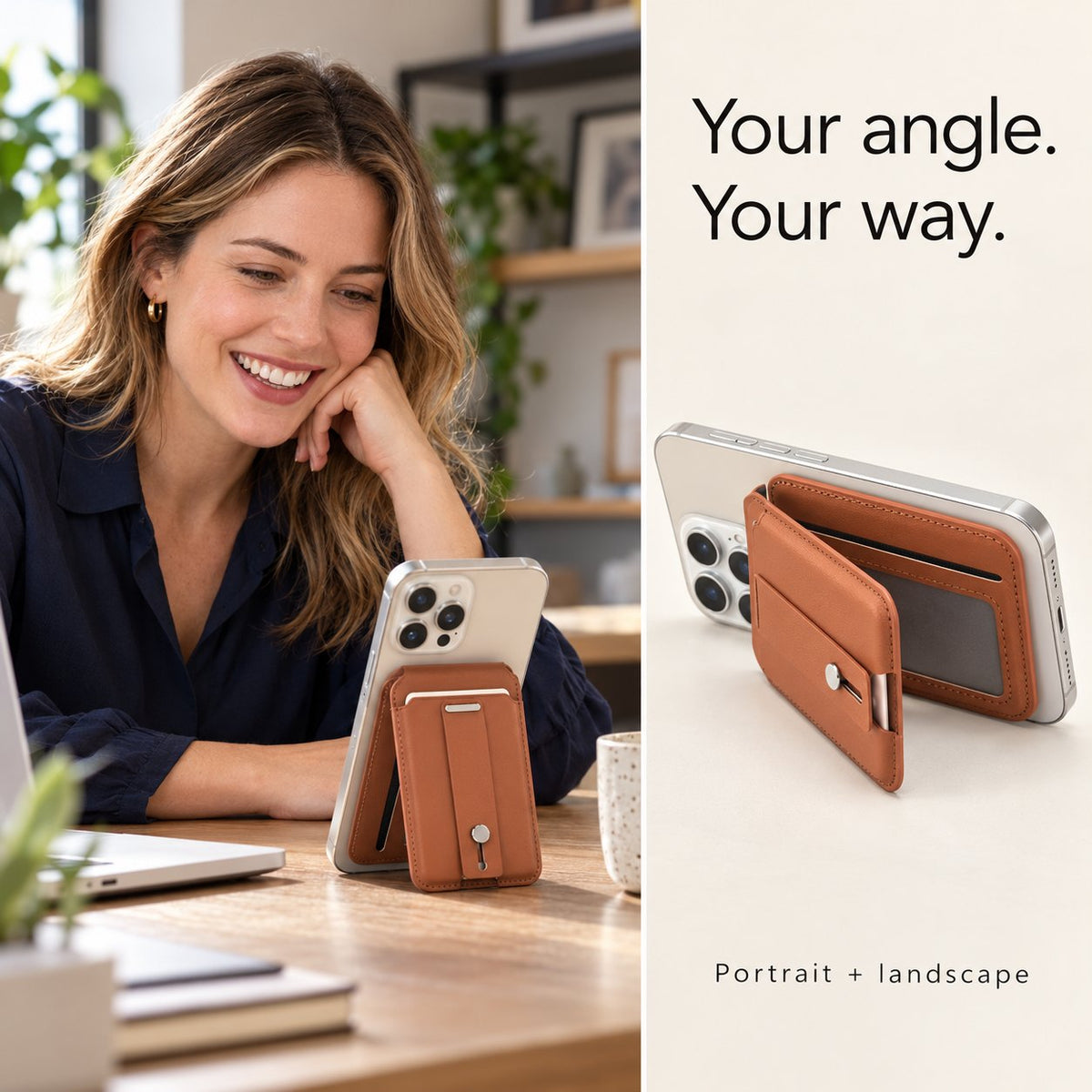 Magnetic Wallet Card Holder with Built-in Locator – Works with Apple Find My, RFID Blocking & MagSafe Stand 📱💳