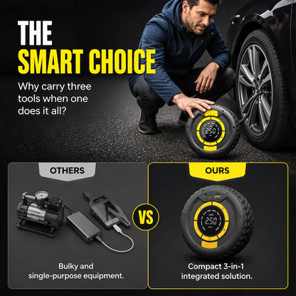 ⏳🔥LIMITED-TIME 50% OFF! ⏰ 2-in-1 Jump Starter + Tire Inflator 🔋 — Powerful, Compact and Reliable Portable Air Compressor ⚡ Ideal for Roadside Emergencies 🛠️