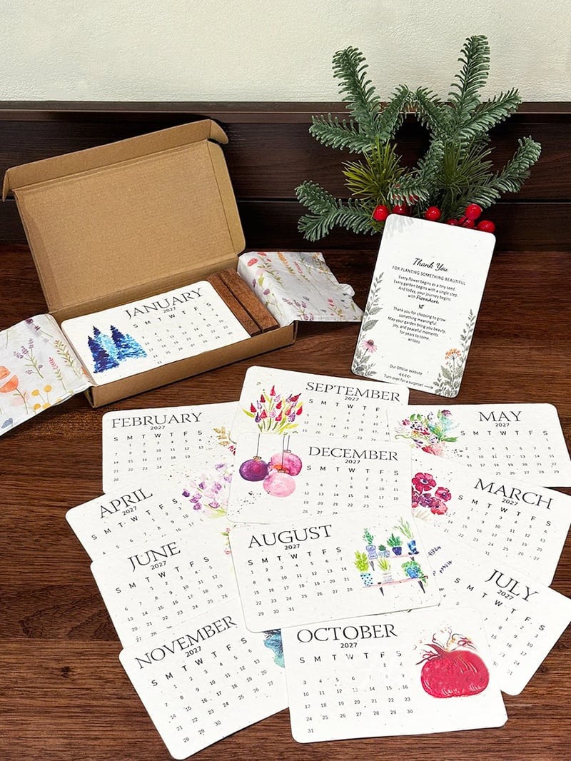 🌱The 2027 Living Botanical Desk Calendar | Zero-Waste Hand-Painted Art Edition