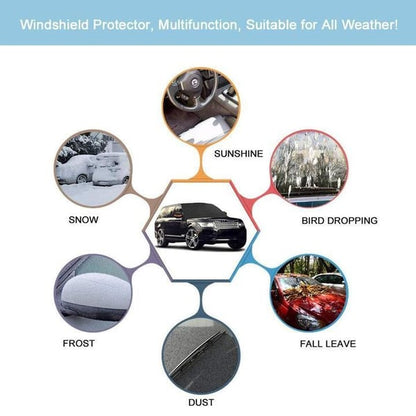 ⏰Windshield Anti-Snow & Anti-Frost Cover with Mirror Protection – Ready-to-Drive in Any Weather!