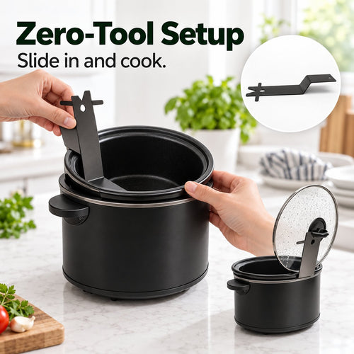 🔥Multifunctional Anti-Slip Cooker Lid Stand - Space-Saving Kitchen Counter Organizer