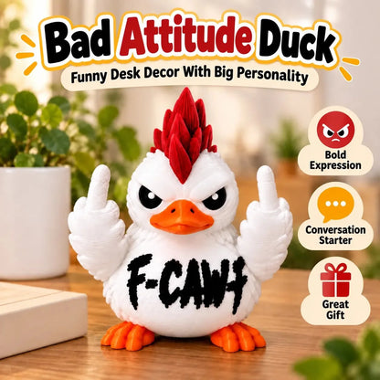Funny Attitude Desk Buddies – Bad Attitude Duck & Grumpy Raven