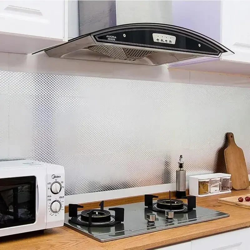 🔥Kitchen Wallpaper Oil Proof Sticker Aluminum Foil Backsplash Self