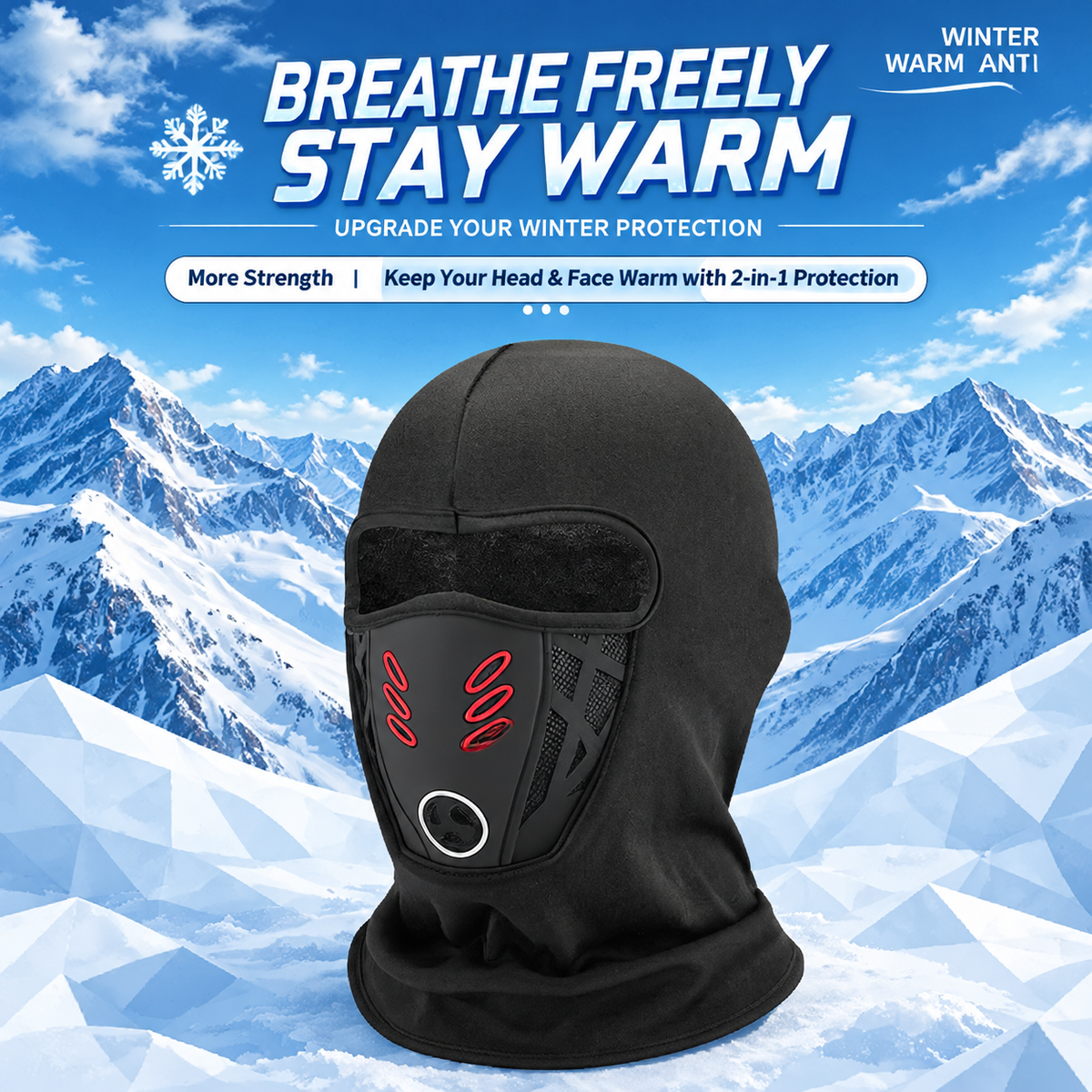 Winter Windproof Balaclava – Water-Resistant Full Face Mask for Cycling, Skiing & Motorcycling