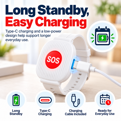 Emergency bracelet with SOS button for the elderly