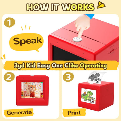 AI Voice Sticker Printer for Kids – Inkless Portable Mini Sticker Maker
