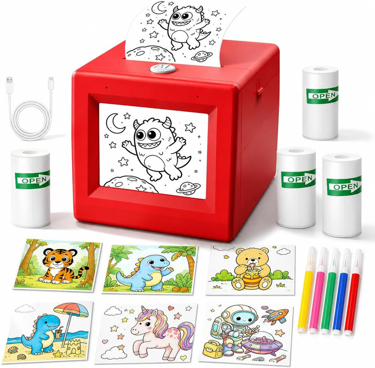 AI Voice Sticker Printer for Kids – Inkless Portable Mini Sticker Maker