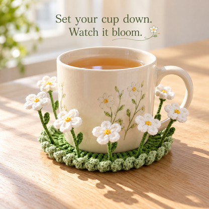 🌸 Blooming Crochet Coaster