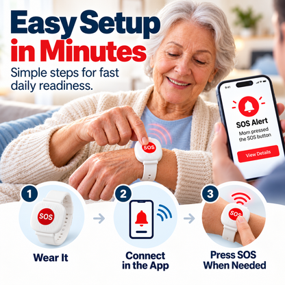 Emergency bracelet with SOS button for the elderly