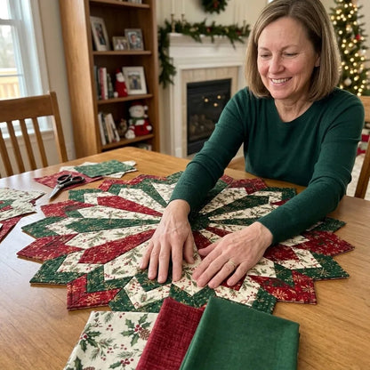 ✨ Quilting-Schablonenset „Holiday Star“ für Tischläufer
