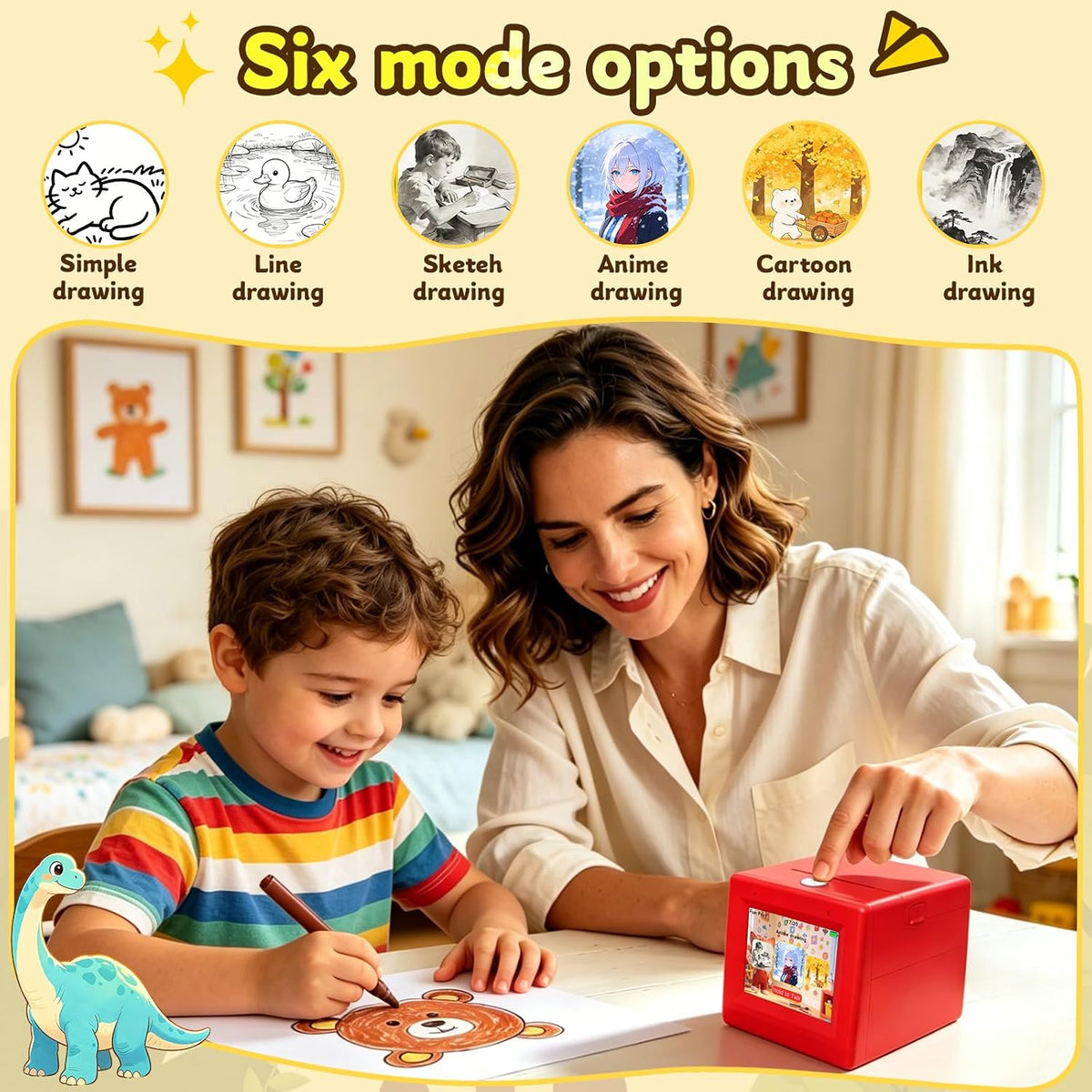 AI Voice Sticker Printer for Kids – Inkless Portable Mini Sticker Maker