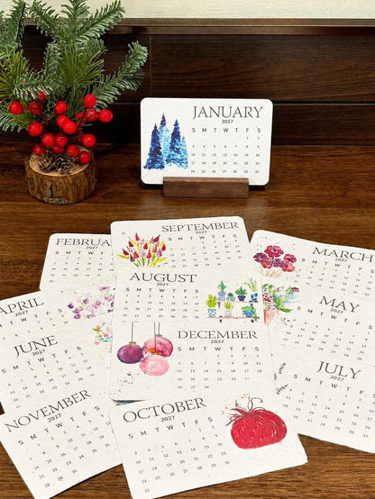 🌱The 2027 Living Botanical Desk Calendar | Zero-Waste Hand-Painted Art Edition