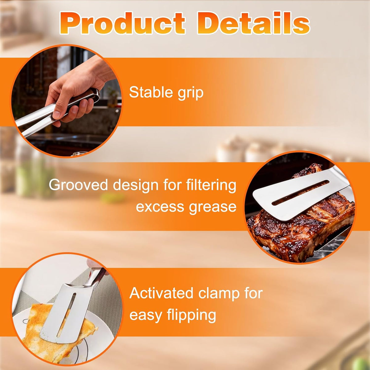 Stainless Steel Steak Tongs