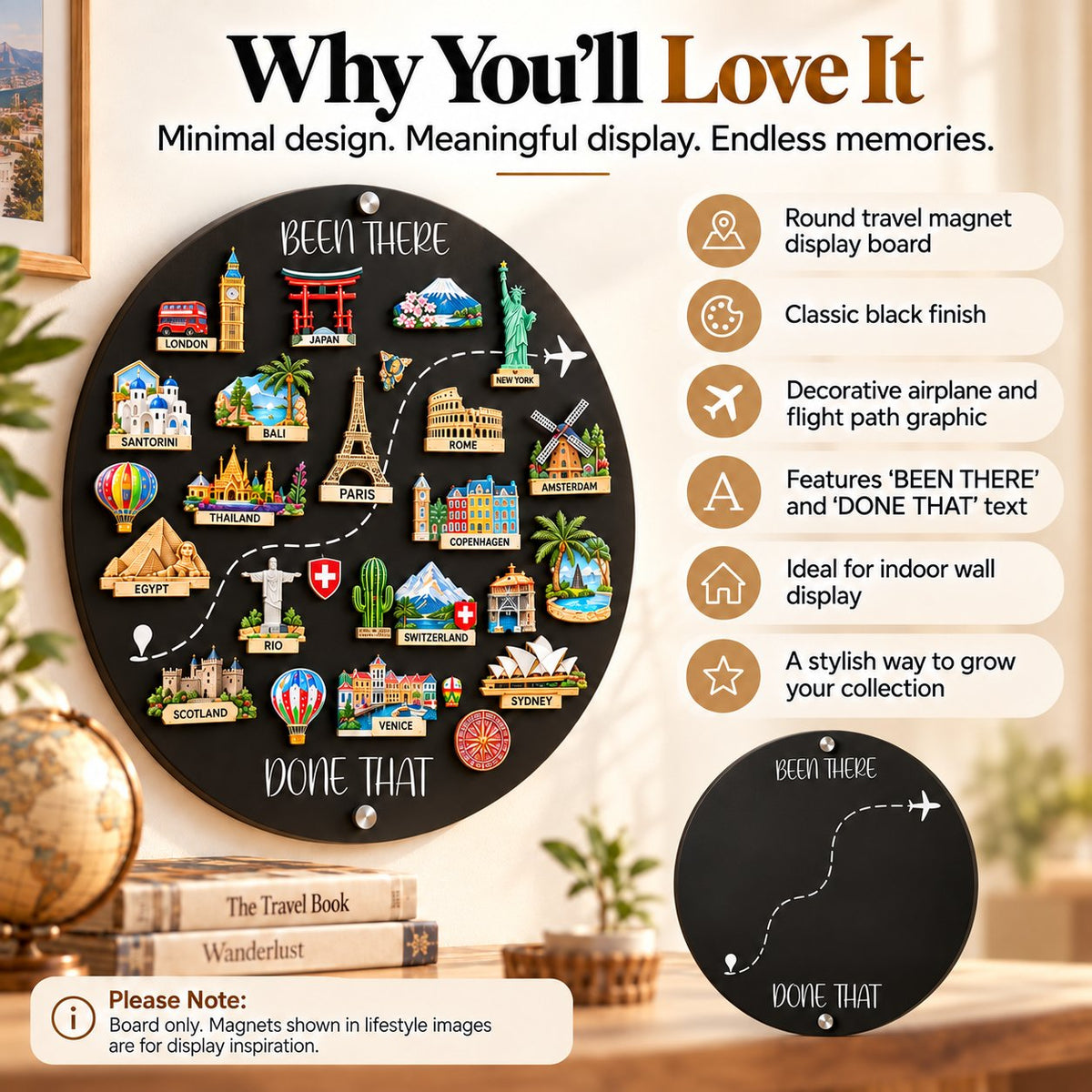 🌍✈️ Your Adventures Deserve a Wall of Their Own — Travel Magnet Display Board