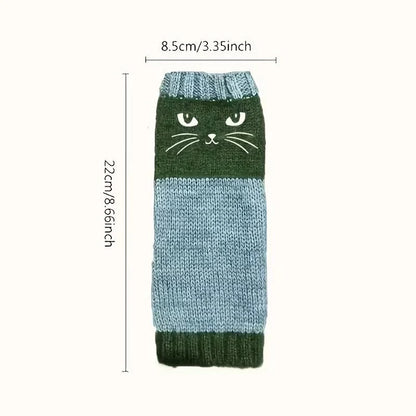 ❄️women’s Knitted Fingerless Gloves With Cute Cat – Cozy, Stylish & Practical Winter Hand Warmers 🐾