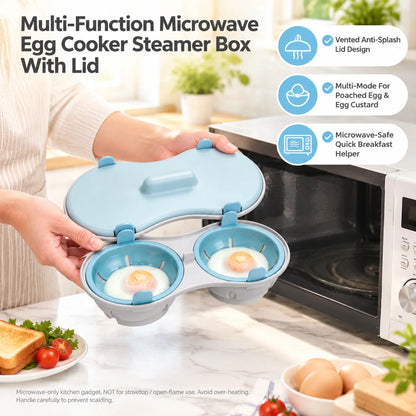 💥🥚Multi‑Function Microwave Egg Cooker Steamer Box With Lid