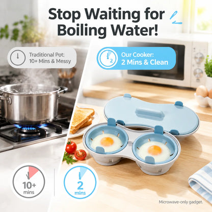 💥🥚Multi‑Function Microwave Egg Cooker Steamer Box With Lid