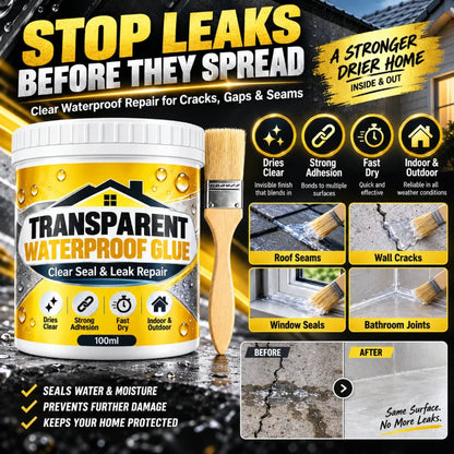 Transparent Waterproof Glue With Brush For Leak Repair